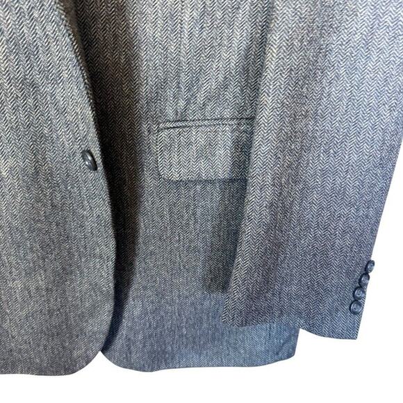 Jos A Bank Mens Herringbone Wool Olive Brown Suit Jacket Blazer 44XL Extra Long - Picture 7 of 16